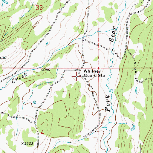 Topographic Map of Whitney Guard Station, UT