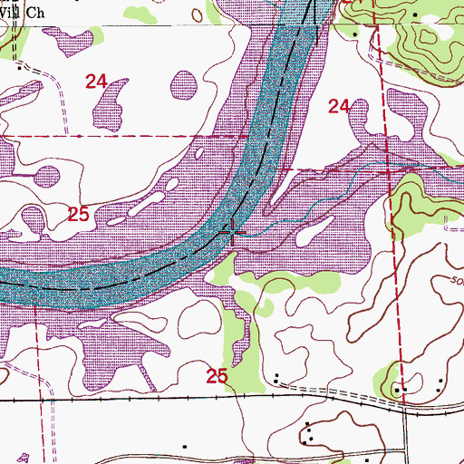 Topographic Map of Blue Spring Branch, AL