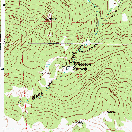 Topographic Map of Whooton Spring, UT