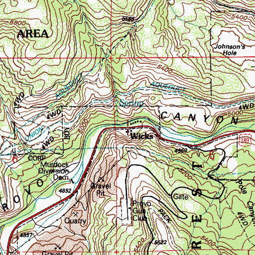 Topographic Map of Wicks, UT