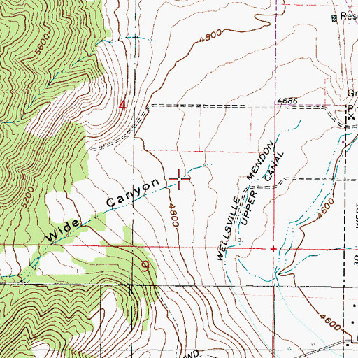 Topographic Map of Wide Canyon, UT