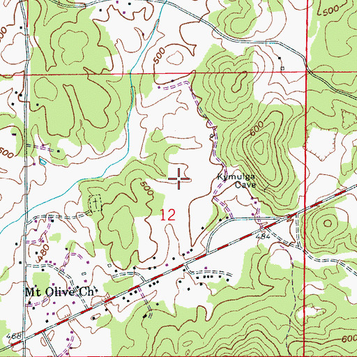 Topographic Map of Boiling Spring, AL