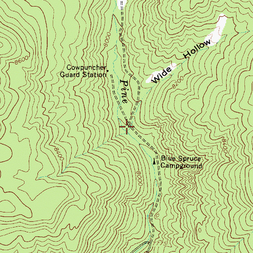 Topographic Map of Wide Hollow, UT