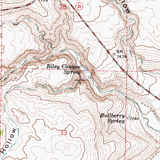 Topographic Map of Wide Hollow, UT