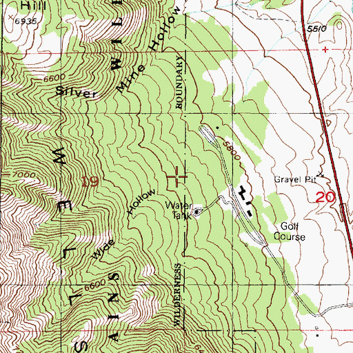 Topographic Map of Wide Hollow, UT