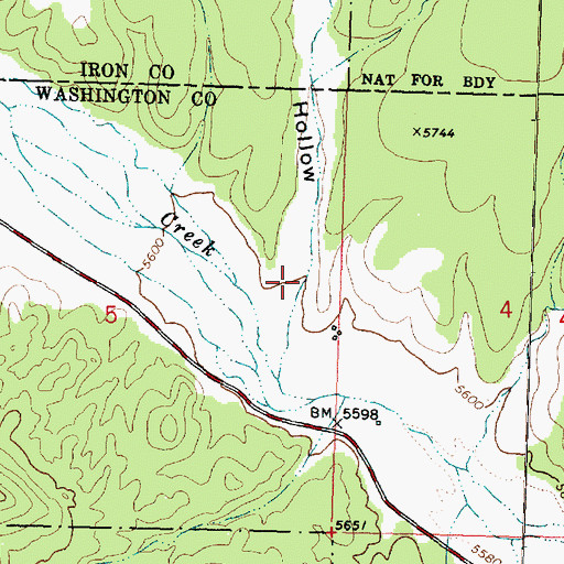 Topographic Map of Wide Hollow, UT