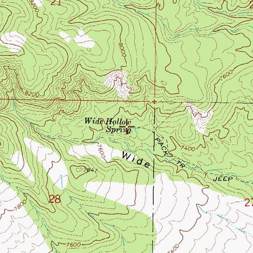 Topographic Map of Wide Hollow Spring, UT