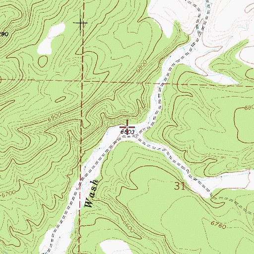 Topographic Map of Wide Mouth Wash, UT