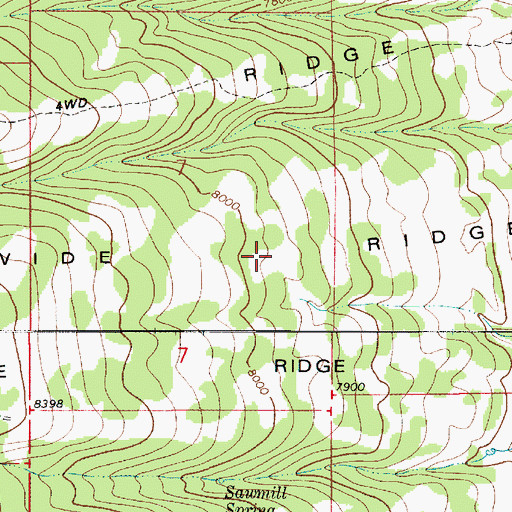 Topographic Map of Wide Ridge, UT