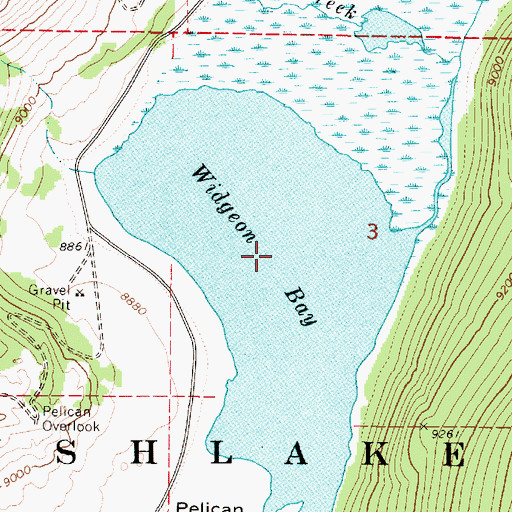 Topographic Map of Widgeon Bay, UT