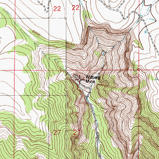 Topographic Map of Wilberg Mine, UT