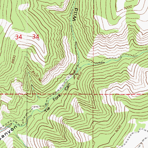 Topographic Map of Wild Cattle Hollow, UT