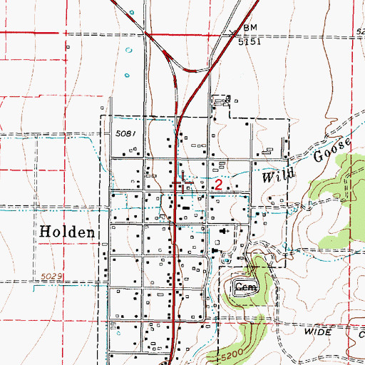 Topographic Map of Wild Goose Creek, UT