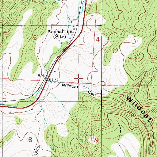 Topographic Map of Wildcat Canyon, UT