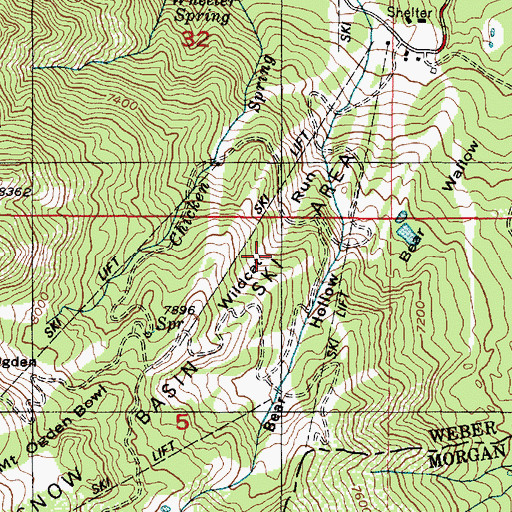 Topographic Map of Wildcat Run, UT