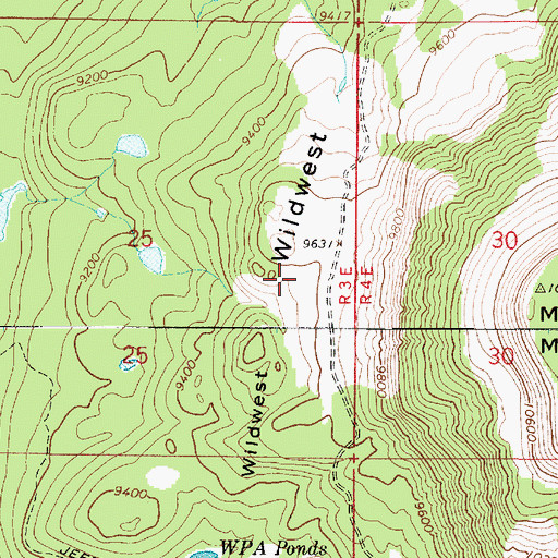 Topographic Map of Wildwest, UT