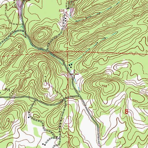 Topographic Map of Bruner Creek, AL