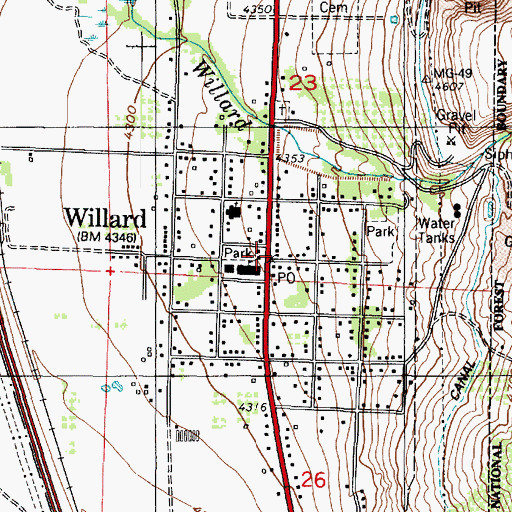 Topographic Map of Willard, UT