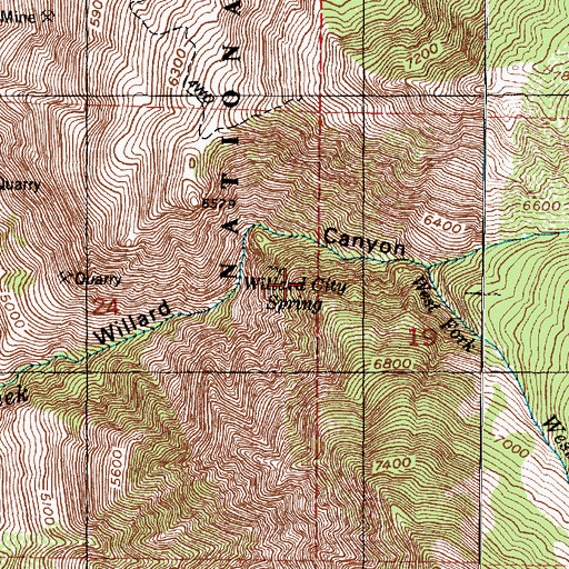 Topographic Map of Willard City Spring, UT