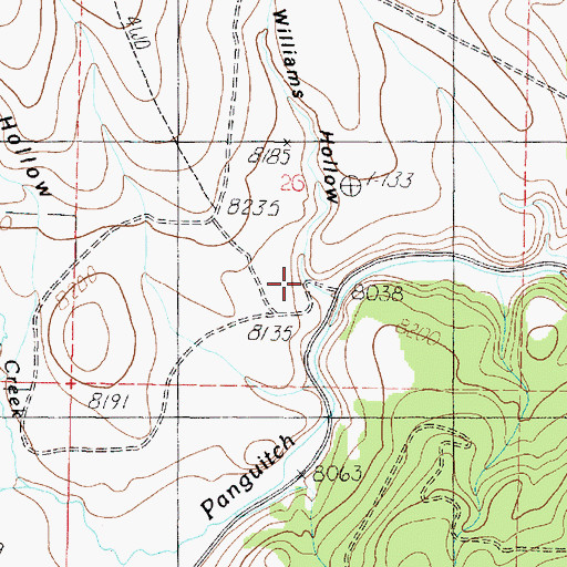 Topographic Map of Williams Hollow, UT