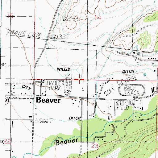 Topographic Map of Willis Ditch, UT