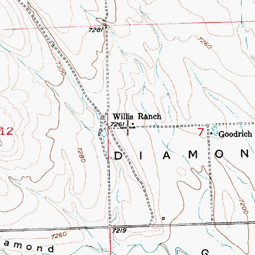 Topographic Map of Willis Ranch, UT