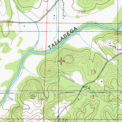 Topographic Map of Bucky Peak, AL