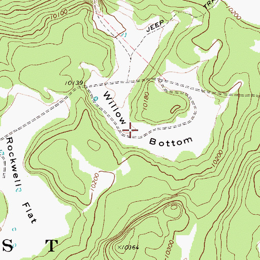 Topographic Map of Willow Bottom, UT