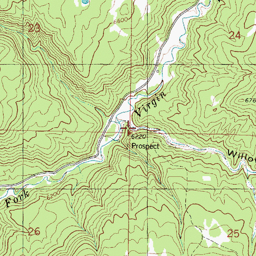 Topographic Map of Willow Canyon, UT