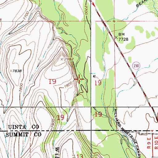 Topographic Map of Willow Creek, WY