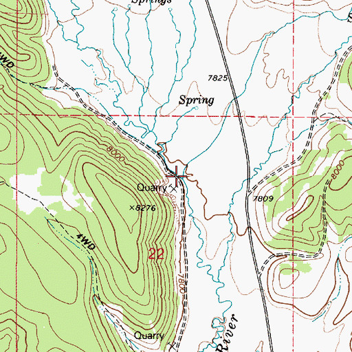 Topographic Map of Willow Creek, UT