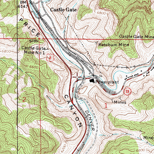 Topographic Map of Willow Creek, UT