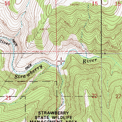 Topographic Map of Willow Creek, UT