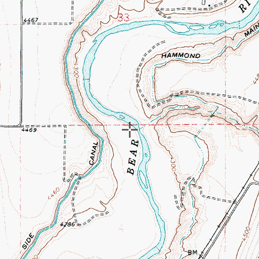 Topographic Map of Willow Creek, UT