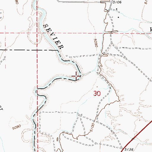 Topographic Map of Willow Creek, UT