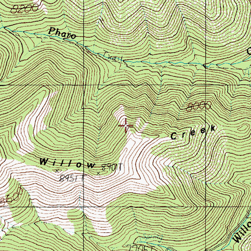Topographic Map of Willow Creek Ridge, UT