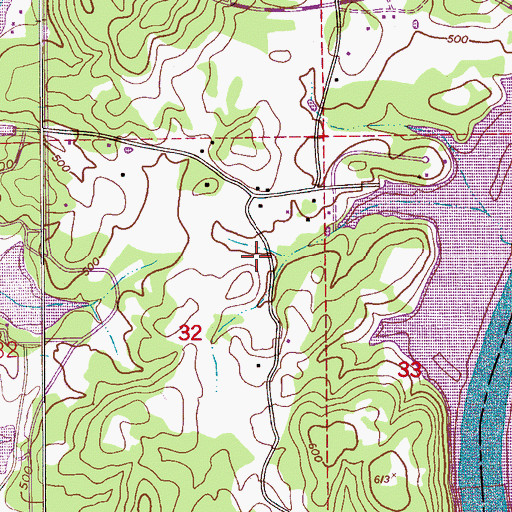 Topographic Map of Camelot Plateau, AL