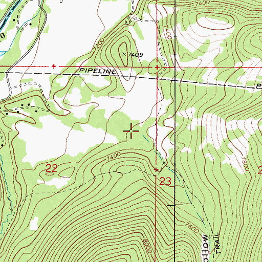 Topographic Map of Willow Hollow, UT