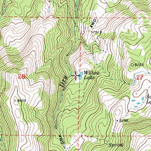 Topographic Map of Willow Lake, UT