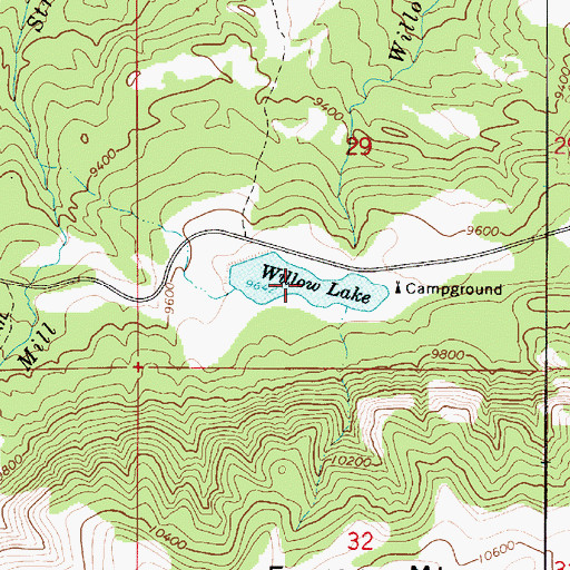 Topographic Map of Willow Lake, UT