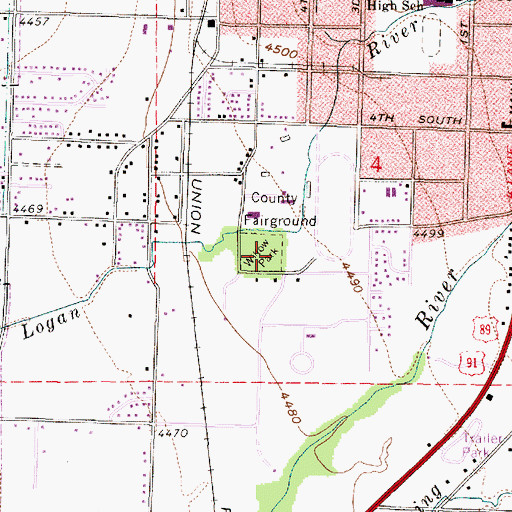 Topographic Map of Willow Park, UT