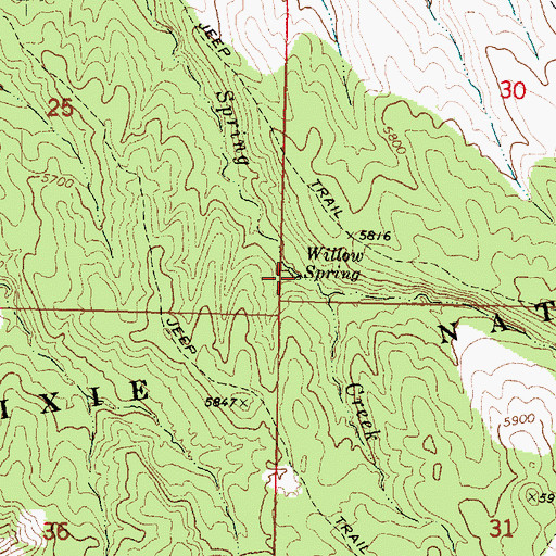 Topographic Map of Willow Spring, UT