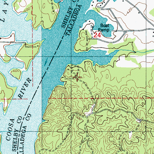 Topographic Map of Camp Brownie, AL