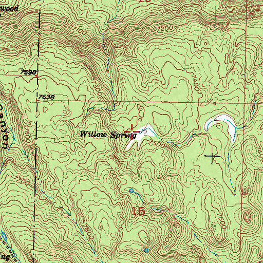 Topographic Map of Willow Spring, UT