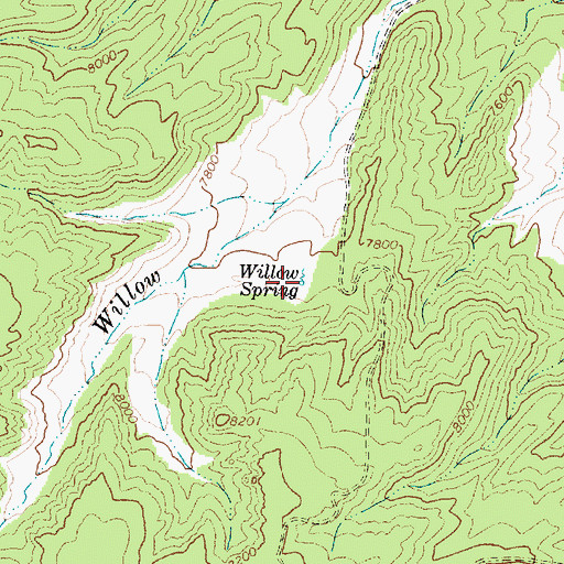 Topographic Map of Willow Spring, UT