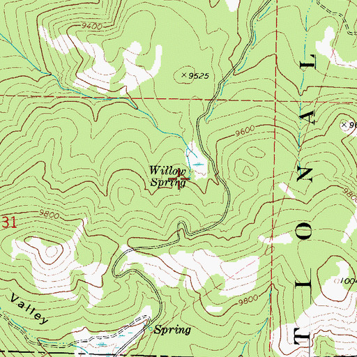Topographic Map of Willow Spring, UT