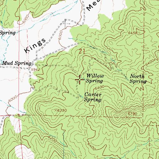 Topographic Map of Willow Spring, UT