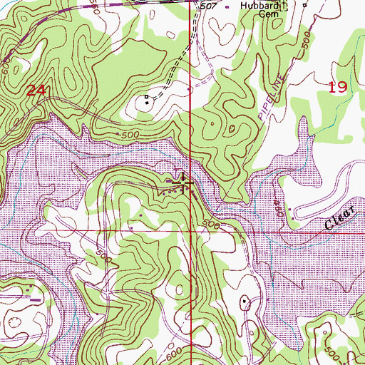 Topographic Map of Camp Cosby, AL
