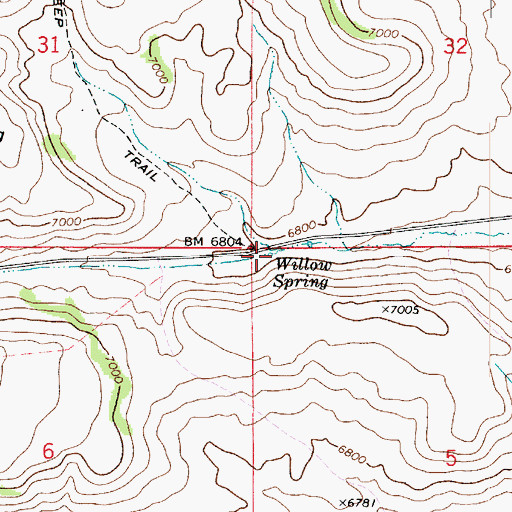 Topographic Map of Willow Spring, UT