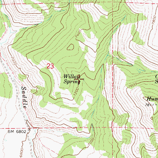 Topographic Map of Willow Spring, UT